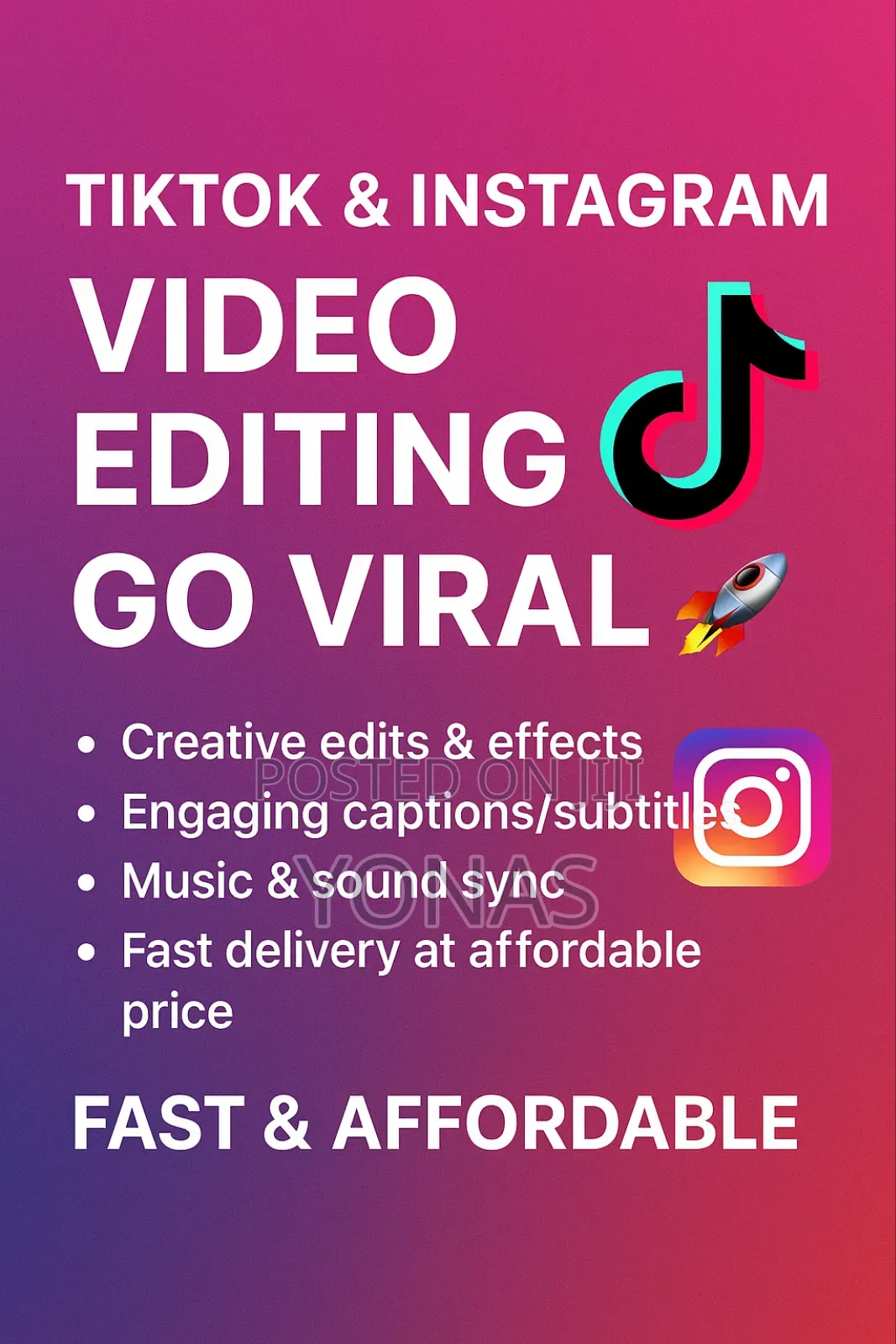 Professional Tiktok Instagram Video Edits– Fast Affordable 