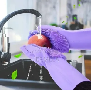 Magic Silicone Dish Washing Gloves High Quality (ወፍራሙ)