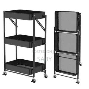 Foldable Metal Rolling Utility Cart