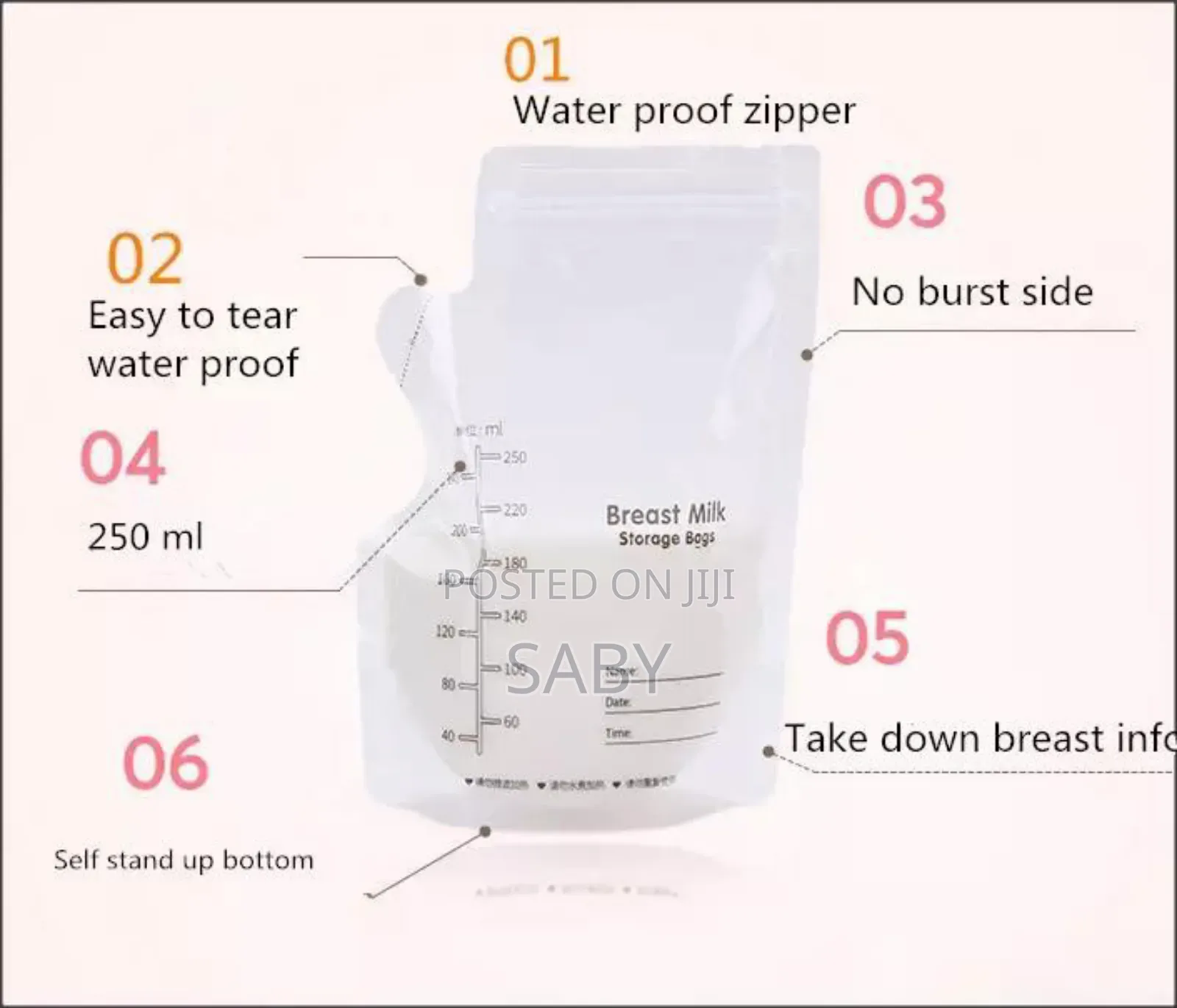 60 PCS የእናት ጡት ወተት ማሰቀማጫ