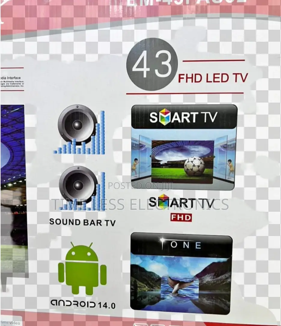 Emingteck 43” Frameless Smart Android Tv – Sleek Powerful!