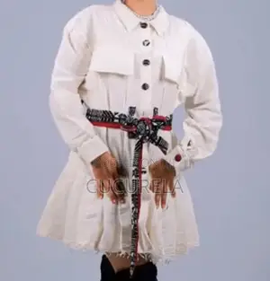 Hand-woven Cotton Shirt Dress With Traditional Belt