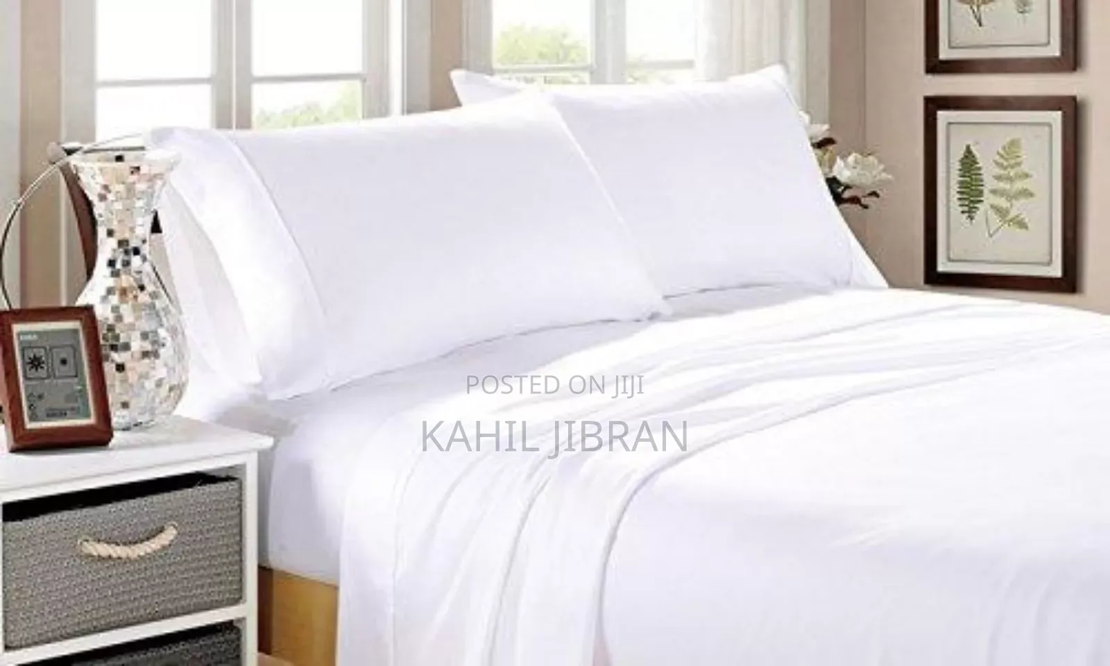አንሶላ White Imported Quality Hotels Standard Bed Sheets
