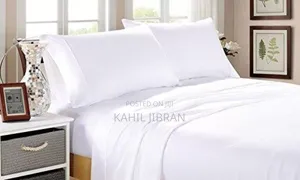 አንሶላ White Imported Quality Hotels Standard Bed Sheets