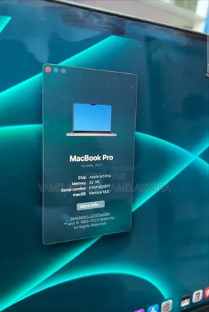 New Laptop Apple MacBook Pro M1 16GB Apple M1 Pro SSD 1T