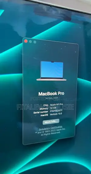 New Laptop Apple MacBook Pro M1 32GB Apple M1 Pro SSD 1T