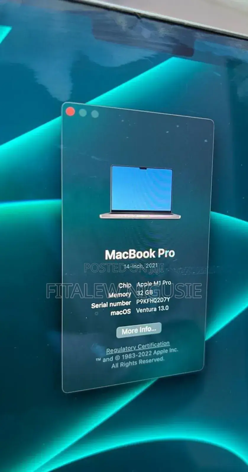 New Laptop Apple MacBook Pro M1 32GB Apple M1 Pro SSD 1T