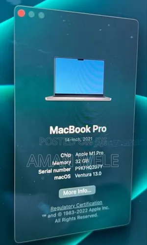 New Laptop Apple MacBook Pro M1 32GB Apple M1 Pro SSD 1T