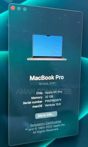 New Laptop Apple MacBook Pro M1 32GB Apple M1 Pro SSD 1T
