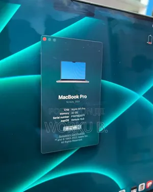 New Laptop Apple MacBook Pro M1 32GB Apple M1 Pro SSD 1T