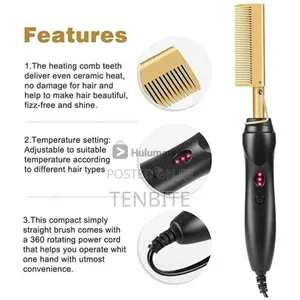 Gold Ceramic High Heat Professional Heat Comb Straightener
