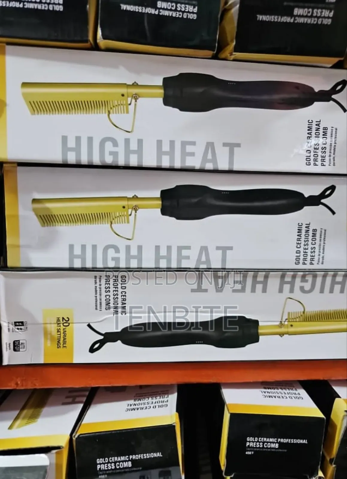 Gold Ceramic High Heat Professional Heat Comb Straightener