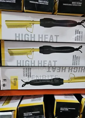 Gold Ceramic High Heat Professional Heat Comb Straightener