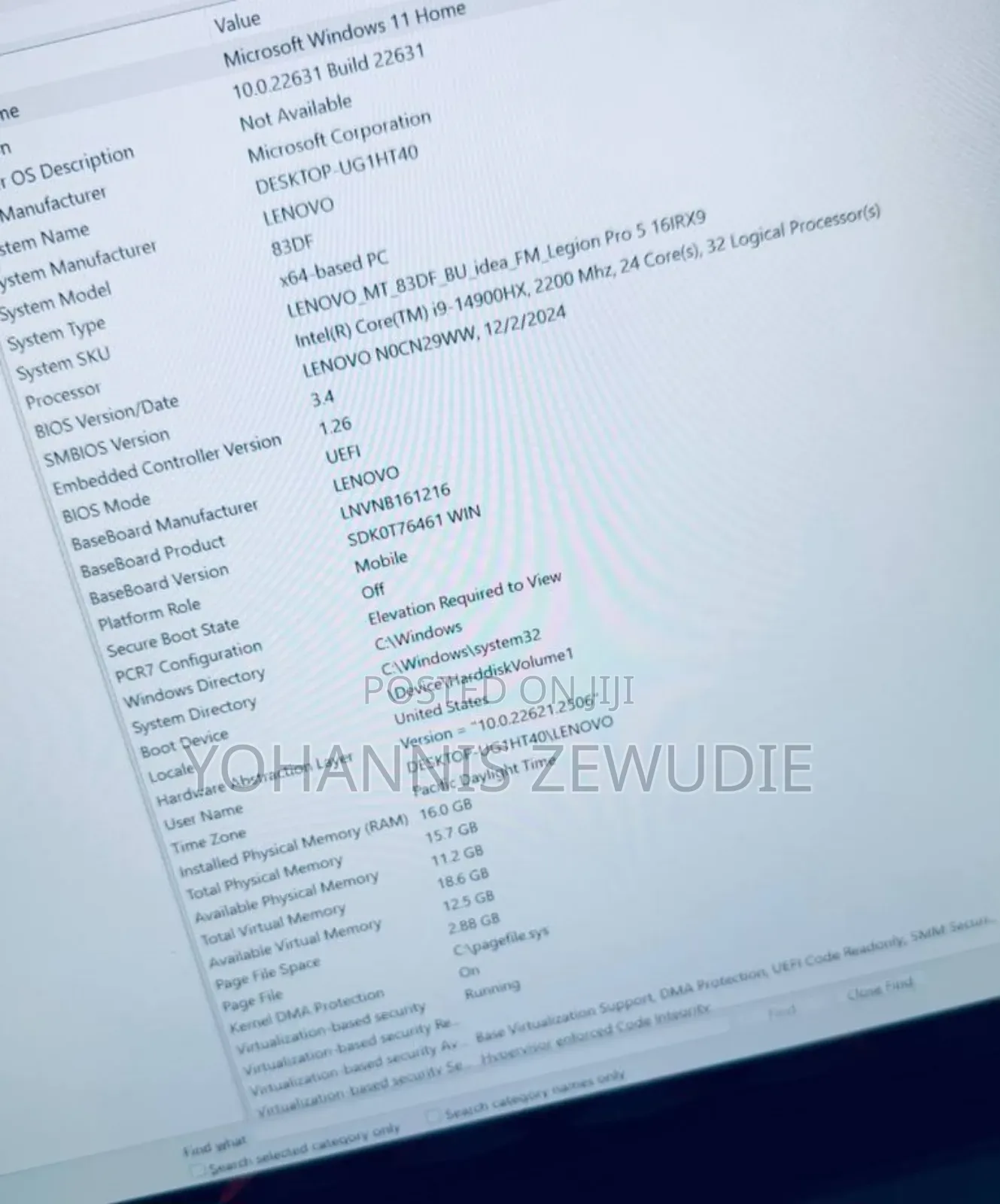 New Laptop Lenovo Legion 5 16GB Intel Core I9 SSD 1T