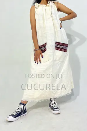 Artisan Pocket Detail Cotton Maxi Shift Dress