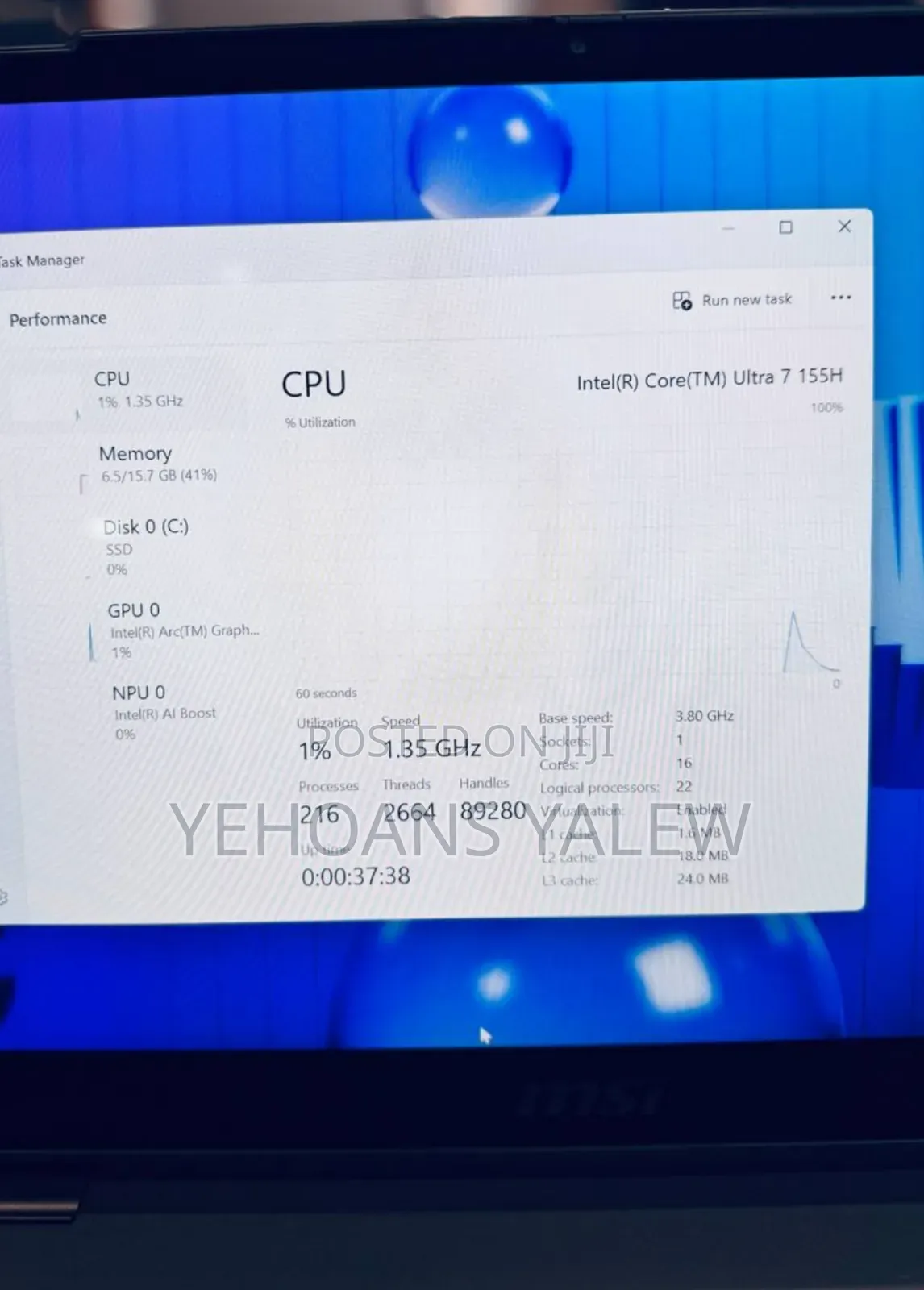 New Laptop MSI GS70 Stealth Pro Silver 16GB Intel Core Ultra 7 SSD 1T