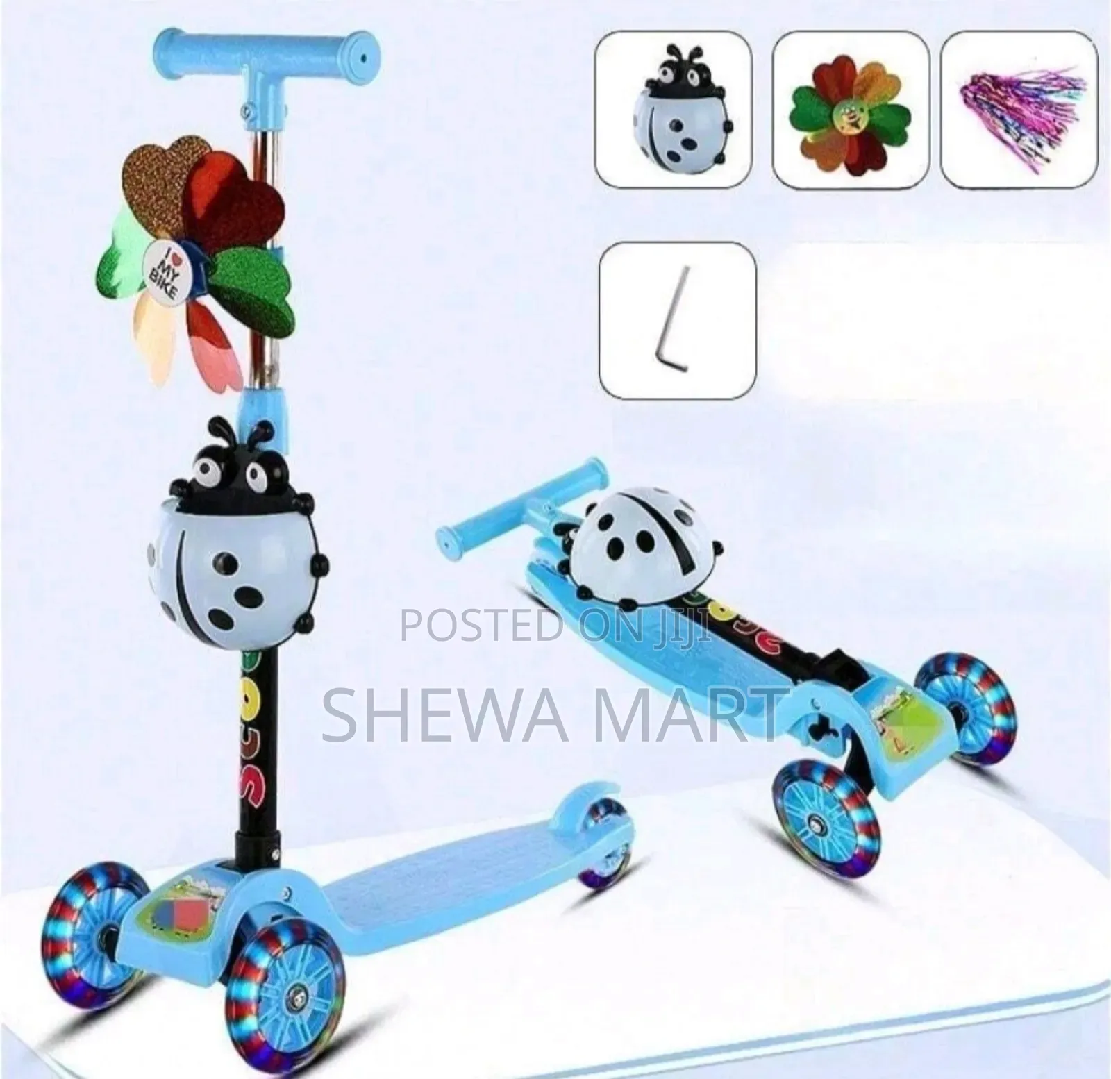 Foldable Children's Scooter With Pu Flashing Wheels, Baby Scooter