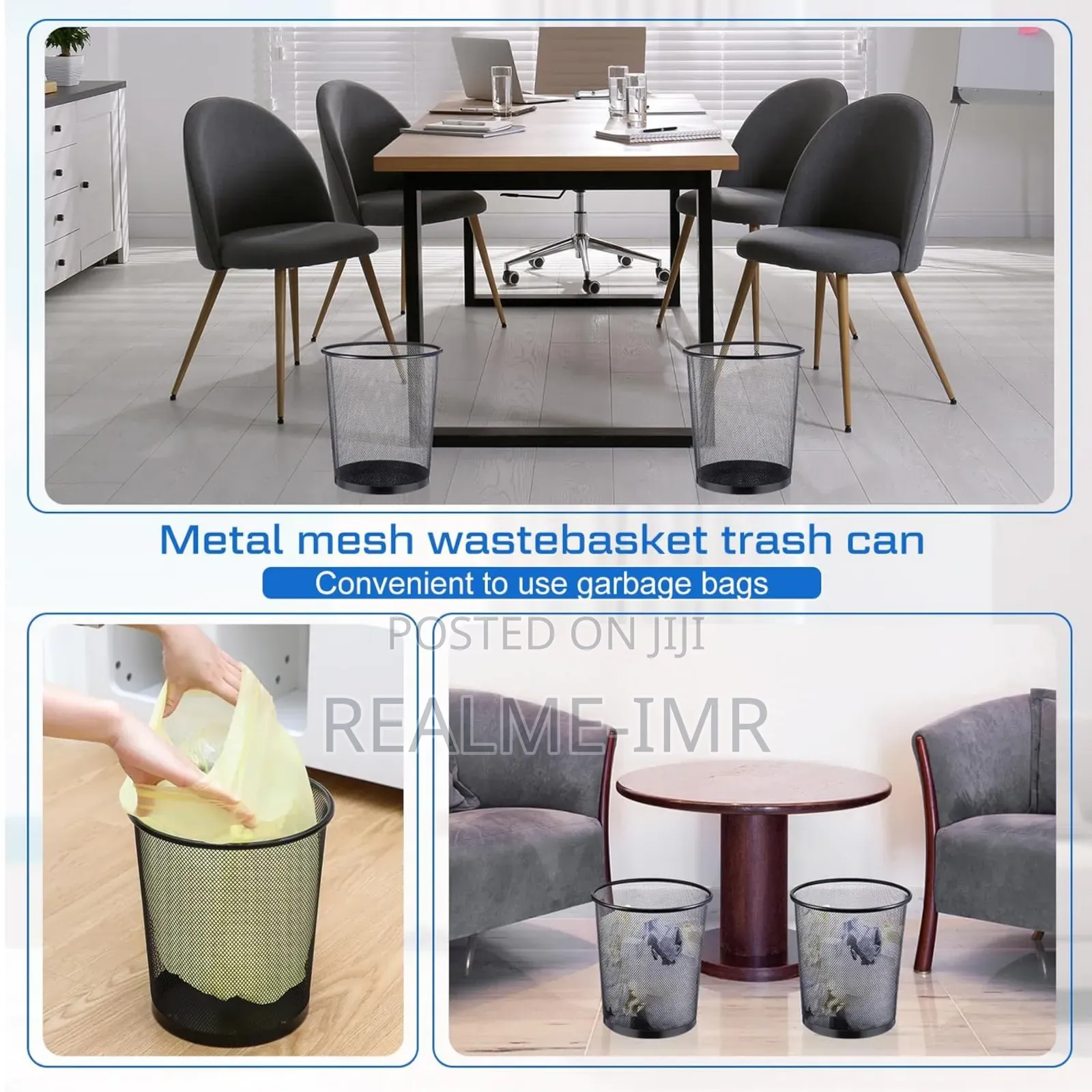 Black Mesh Waste Bin – Office/Home