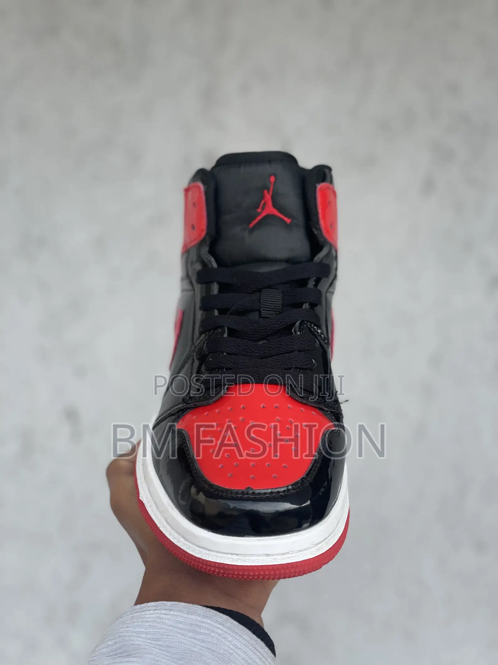 Air Jordan 1 Mid High Red X Black Shine Quality Shoes