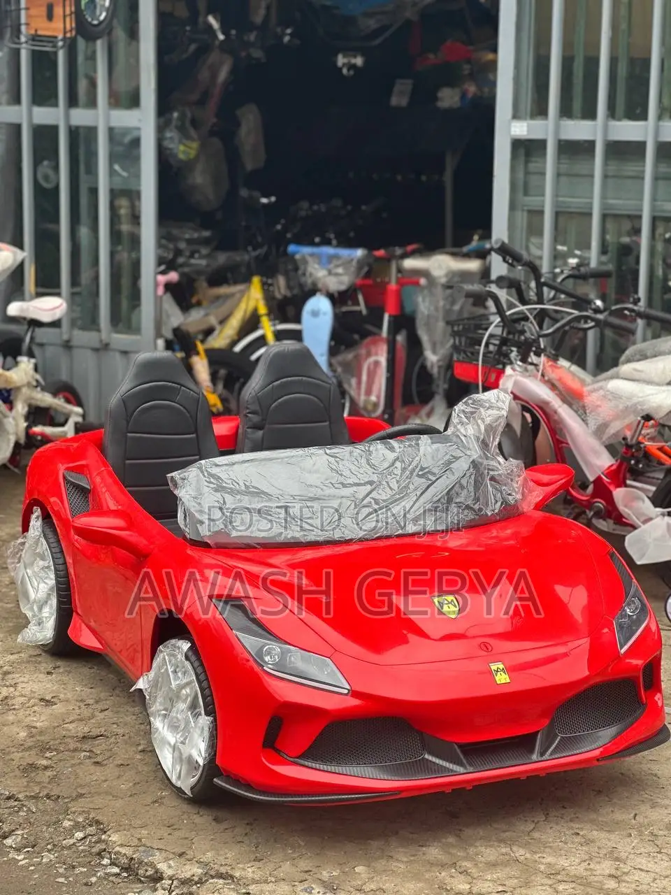 New Red Ferrari Ride-on Car for Kids - Battery Powered Toy Vehicle