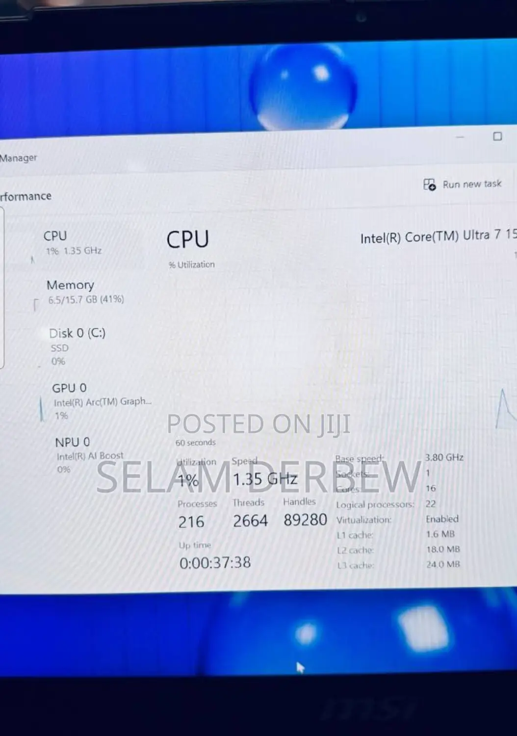 New Laptop MSI Summit E13 Flip Evo 16GB Intel Core Ultra 7 SSD 1T