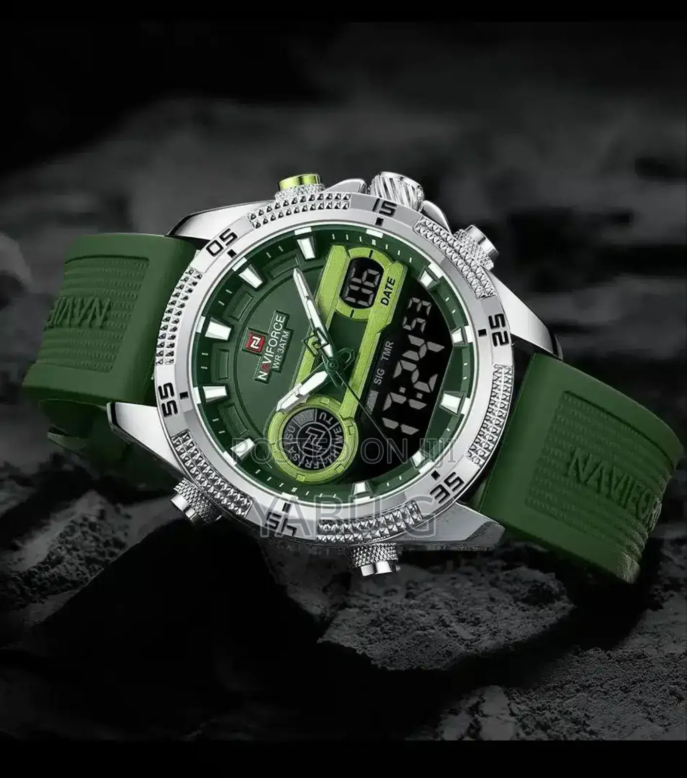 Naviforce Dual Mastery Men Quartz Watch Rectangle Wristwatch