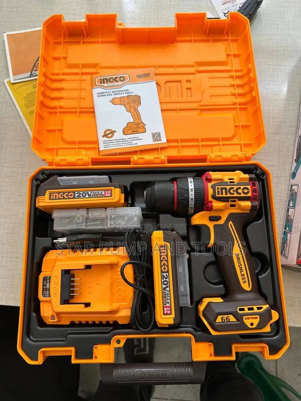 Ingco Brushless Chargeable Drill 66nm