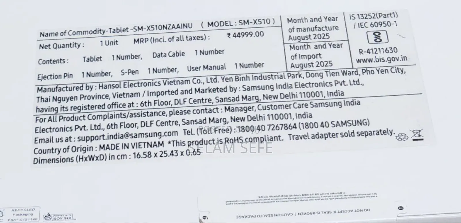 New Samsung Galaxy Tab S9 FE 128 GB