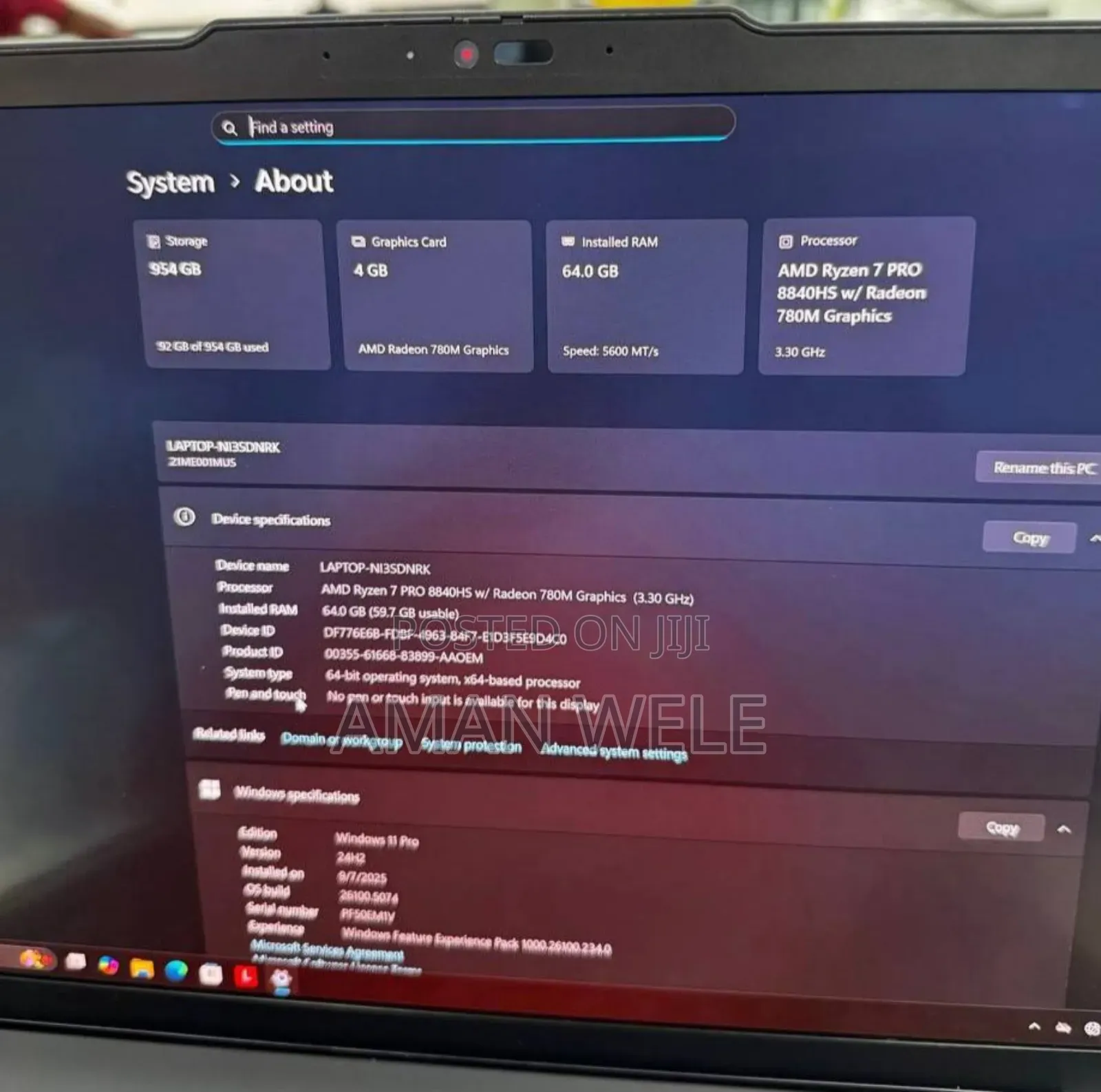 New Laptop Lenovo Thinkpad P14s 16GB AMD Ryzen 7 SSD 1T