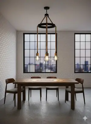 Rustic Rope and Cage Pendant Chandelier