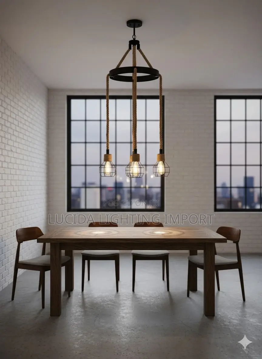 Rustic Rope and Cage Pendant Chandelier