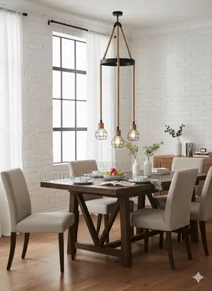 Rustic Rope and Cage Pendant Chandelier