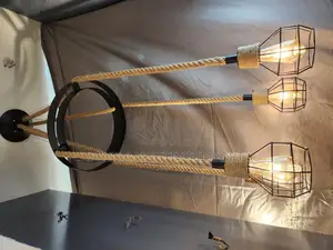 Rustic Rope and Cage Pendant Chandelier