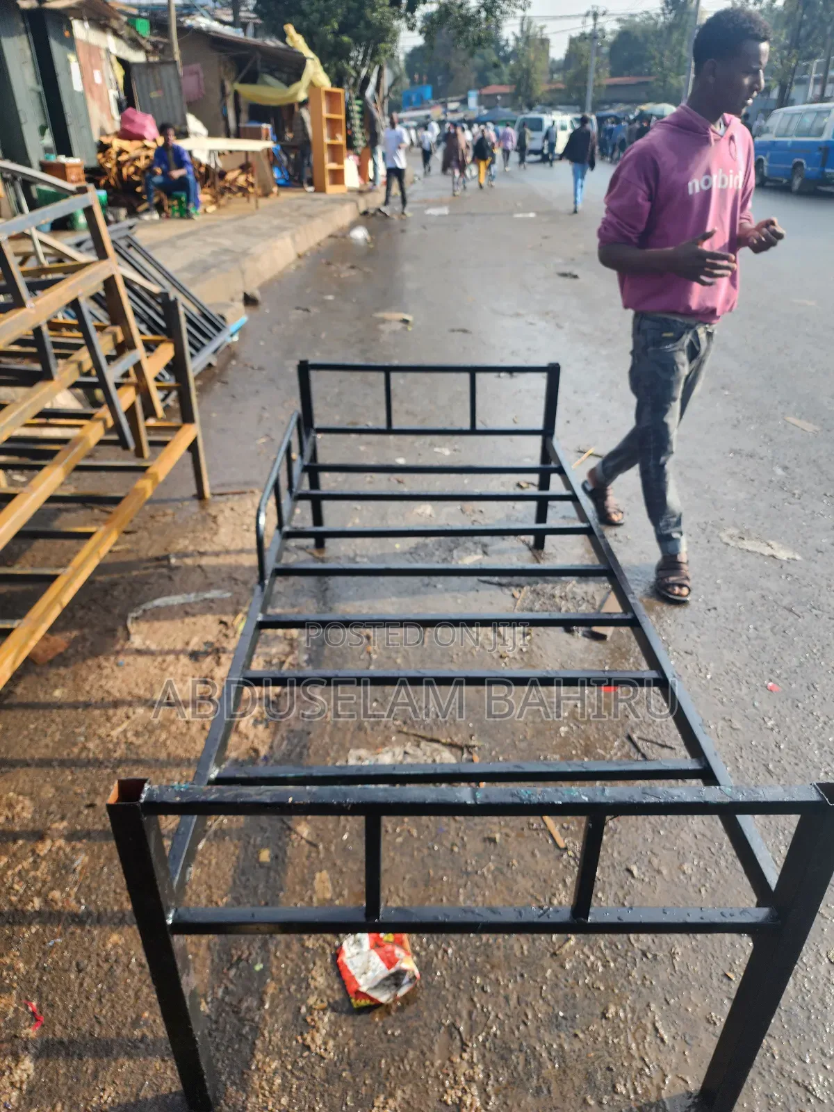 Bed አልጋ የብረት አልጋ