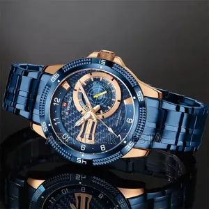 #Navi Force Unique Square Large Dial Sport Quartz Silicon Band