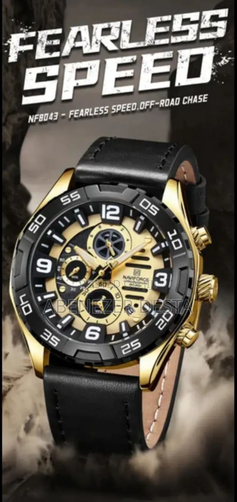 Mens Hugh Quality Navi Force Unique Large Dial Sport Quartz S