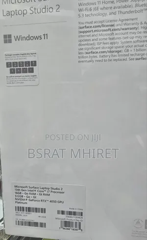 New Microsoft Surface Laptop Studio 2 16GB Intel Core I7 SSD 512GB