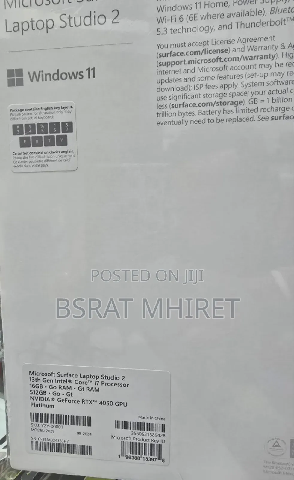 New Microsoft Surface Laptop Studio 2 16GB Intel Core I7 SSD 512GB