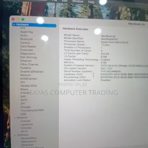 Laptop Apple MacBook Air 2020 8GB Intel Core I7 SSD 256GB