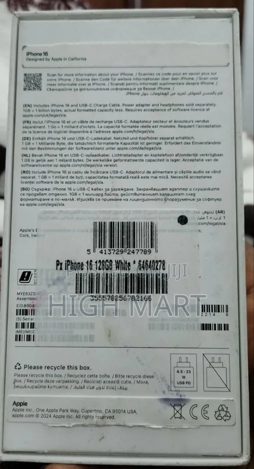 New Mobile Phone 128 GB White