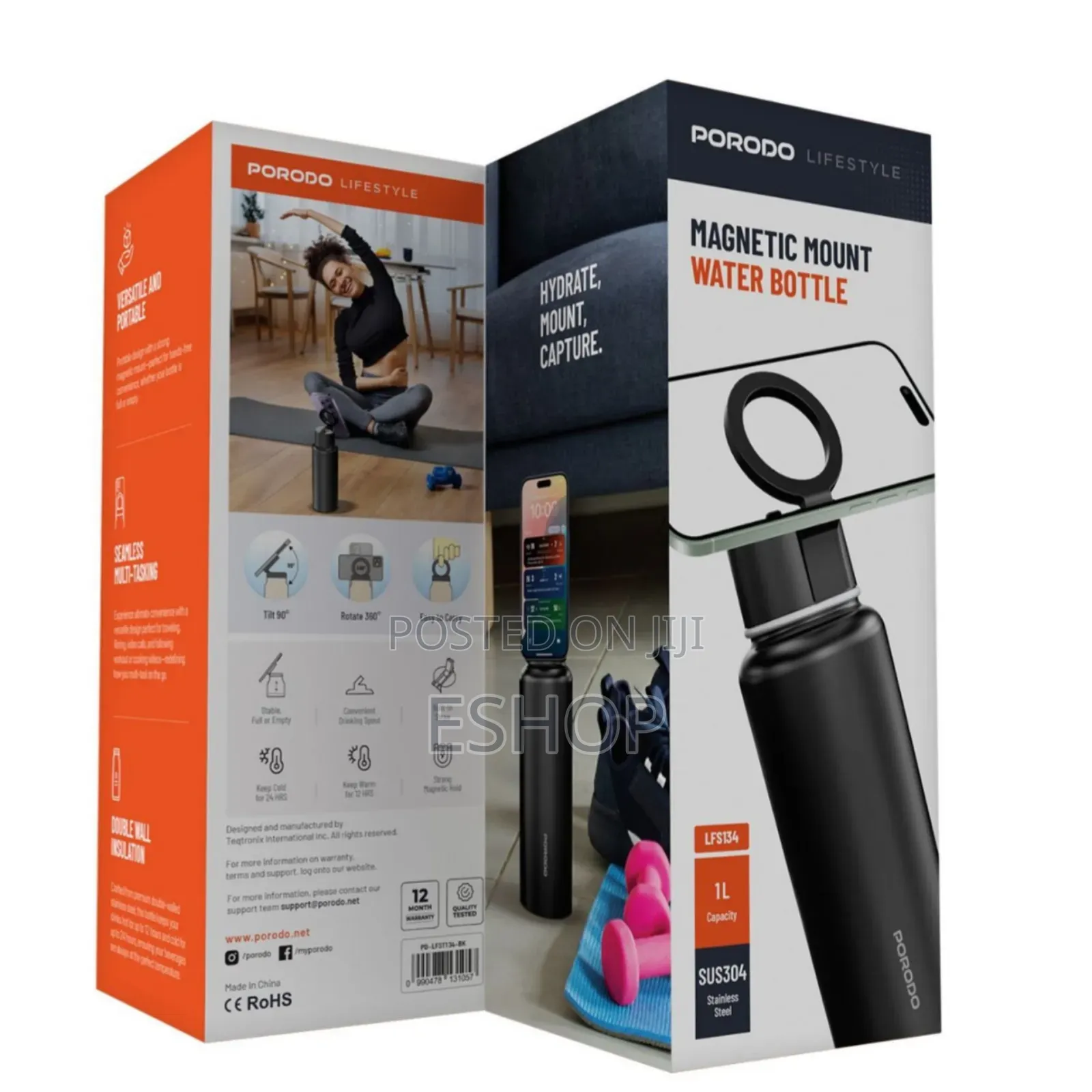 Porodo #1 Magnetic Water Bottle - Leak-proof, Durable, And Stylish