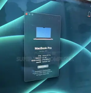New Laptop Apple MacBook Pro M1 32GB Apple M1 Pro SSD 1T