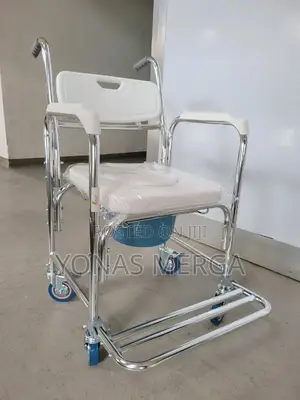 Photo - Wheel Commode Chair粵፬shower Potty Seat戳∞Additional Support in Bathroom