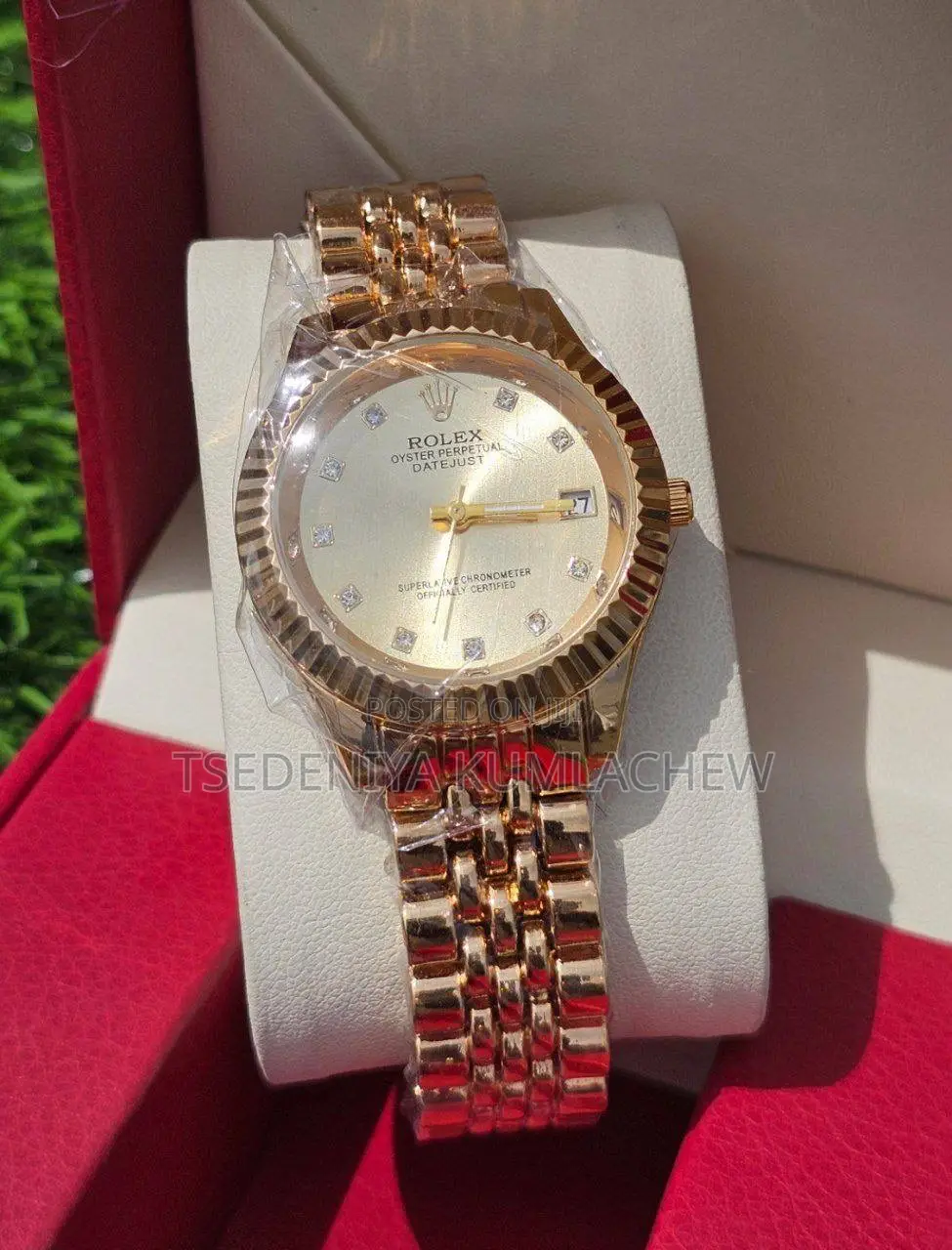 Rolex With Stainless Steel Ladies Hand Watch