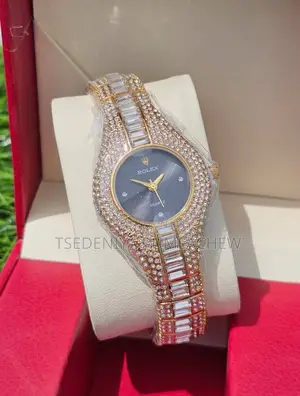 Rolex With Stainless Steel Ladies Hand Watch