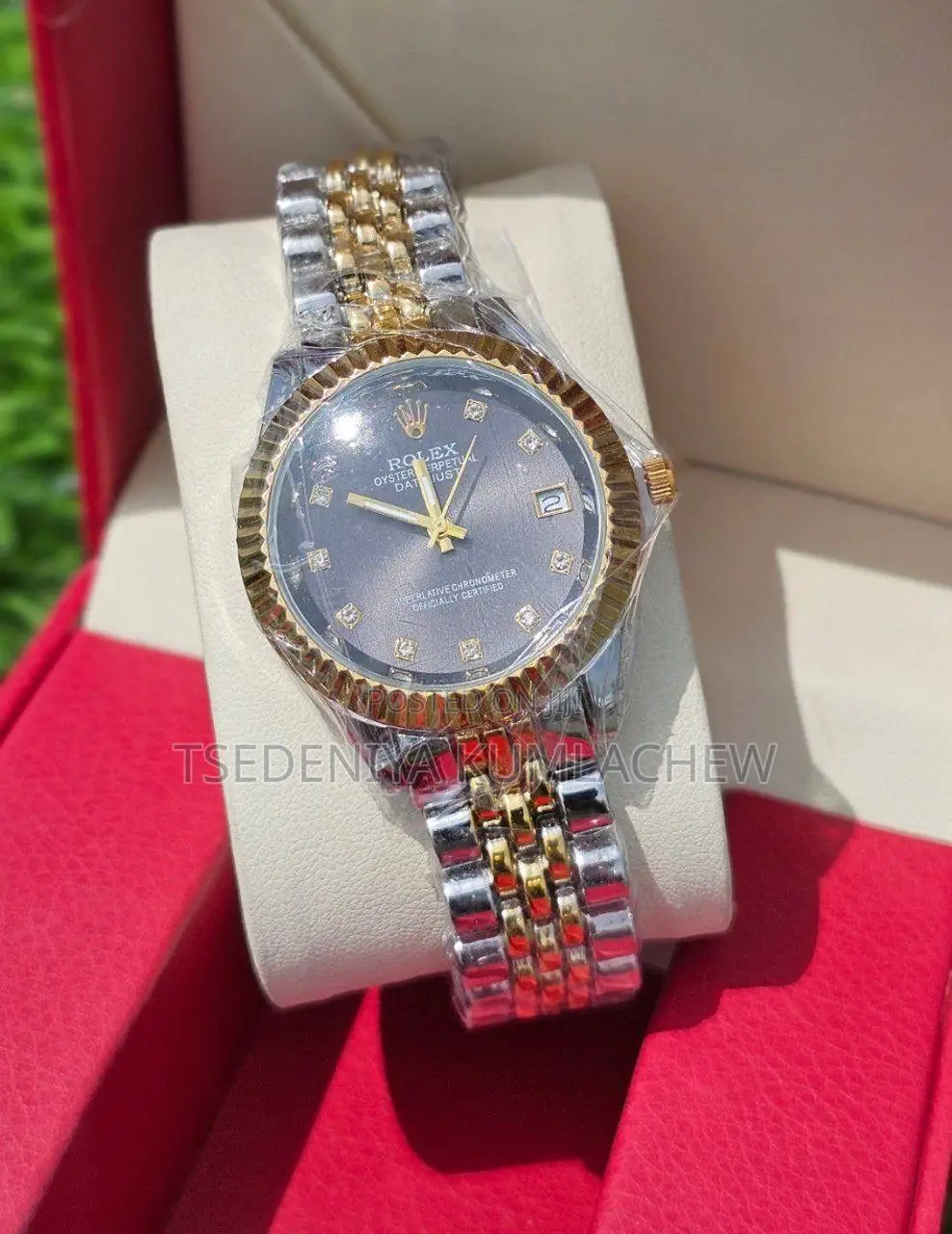 Rolex With Stainless Steel Ladies Hand Watch