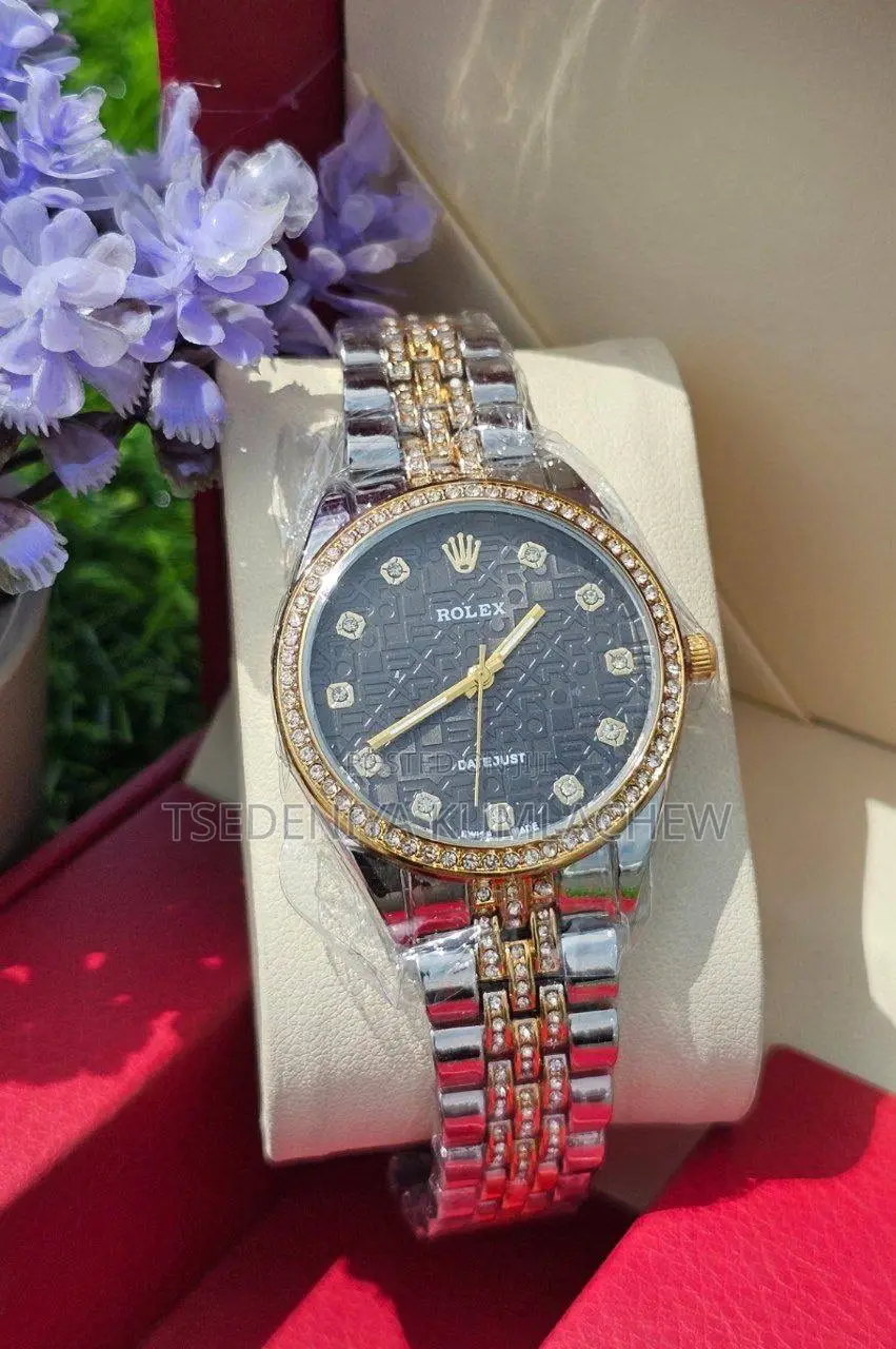 Rolex With Stainless Steel Ladies Hand Watch