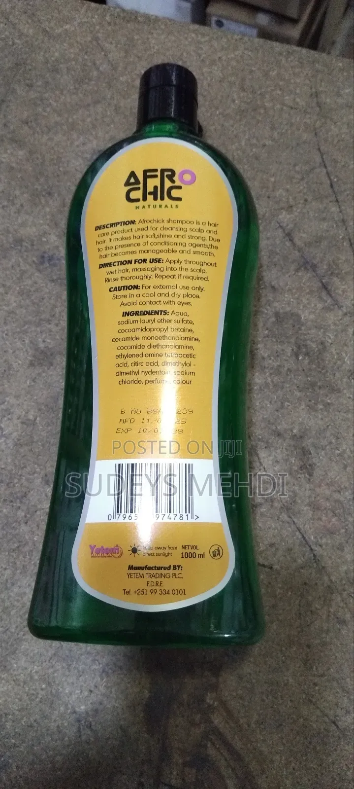 Afrochic Shampoo 1000ml – Avocado Care | ለሁሉም የፀጉር አይነት ተስማሚ