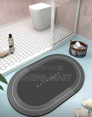 Photo - Silicone Bathroom Mat, Letter Design Absorbent Anti-Slip Rug Bathroom