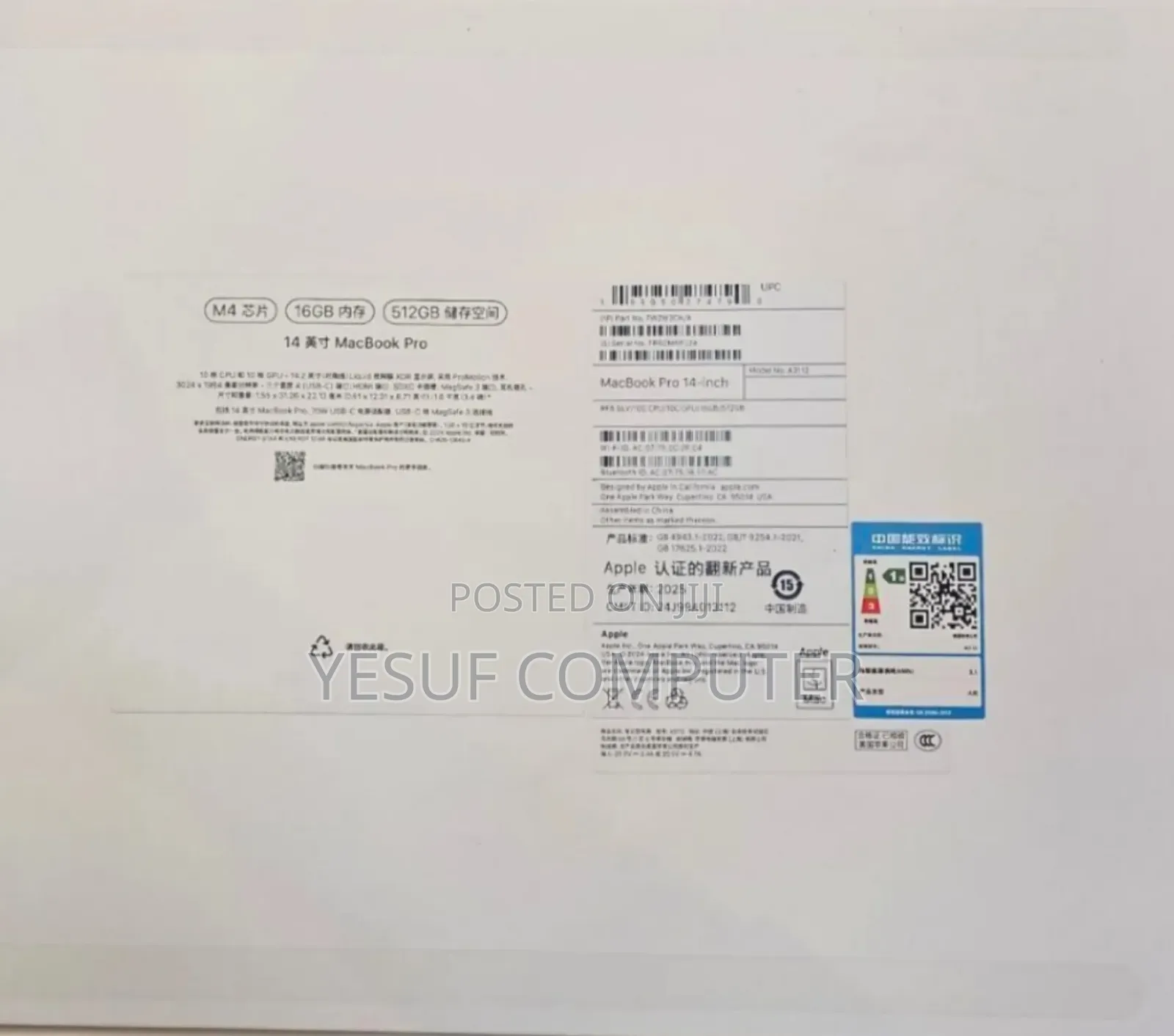 New Laptop Apple MacBook Pro 2024 M4 14-Inch 16GB Apple M4 SSD 512GB